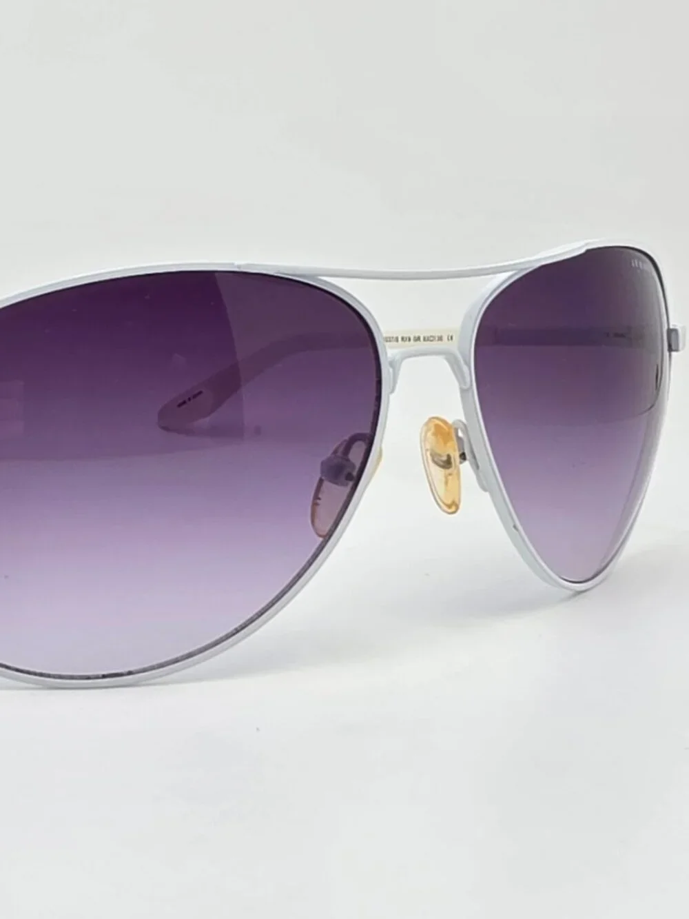 Armani Exchange AX037/S White Frame Grey Gradient Lens Aviator Sunglasses w Case